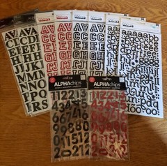 Lot 10 Packs 3 Dimensional Letters/Numbers Black Red Glitter 1,172 Pieces NEW