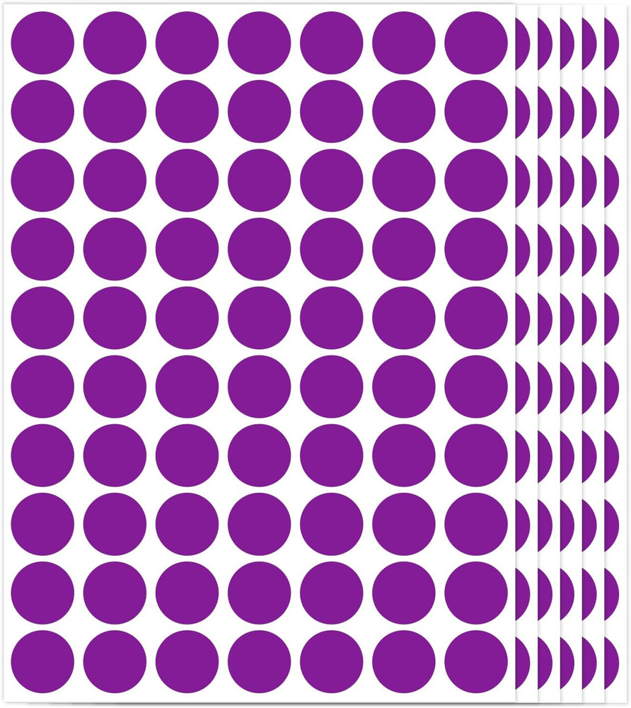 1400 PCS Purple Circle Dot Stickers 3/4″ round Color Coding Label Stickers