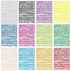 12 Sheets 264 Alphabet Stickers 3 inch Vinyl Self-Adhesive Letter Stickers