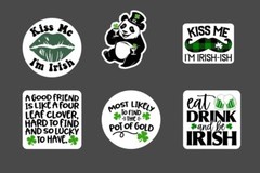 6 – 2.5” St. Patrick’s Day Sticker Pack – Happy Stickers Irish Holiday Shamrock