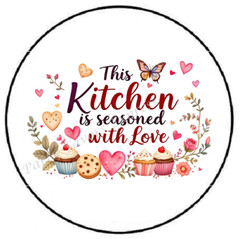 THIS KITCHEN IS SEASONED WITH LOVE ENVELOPE SEALS LABELS STICKERS PARTY FAVORS