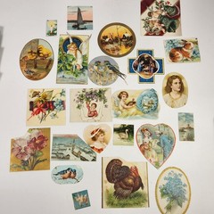 Antique Ephemera Mixed Postcard Remnants, Scrapbook Pieces Early 1900s Mixed Lot