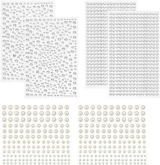 1730pcs Clear Rhinestones & Pearl Stickers Self Adhesive, Crystal Stickers Diamo