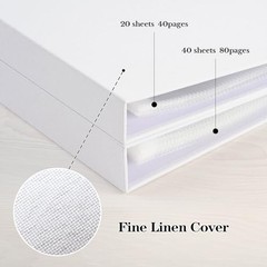 12×12 DIY Scrapbook Photo Album Linen Cover 3-Ring Binder 40 Sleeves White