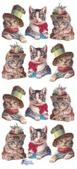Violette Stickers Victorian Kitty Cats with Hats & Bonnets Craft Planner Supply