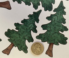 WATERCOLOR PINE TREE Cut-Outs(8.5”x 11”)Beary Patch •Mountain•Outdoor•Forest•