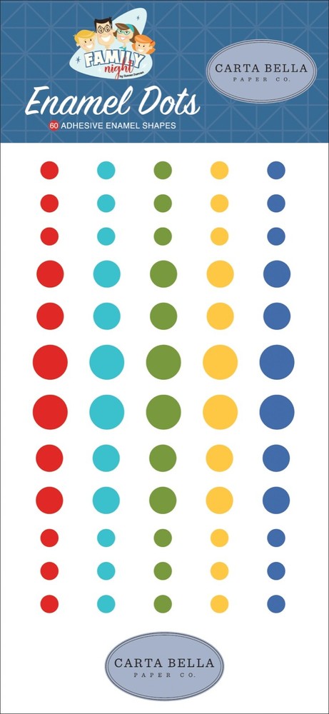 1 Pack Carta Bella Paper FAMILY NIGHT Decorative Enamel Dots