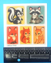 Woodland Animals Colorful Backgrounds Sticker Sheet Style 2