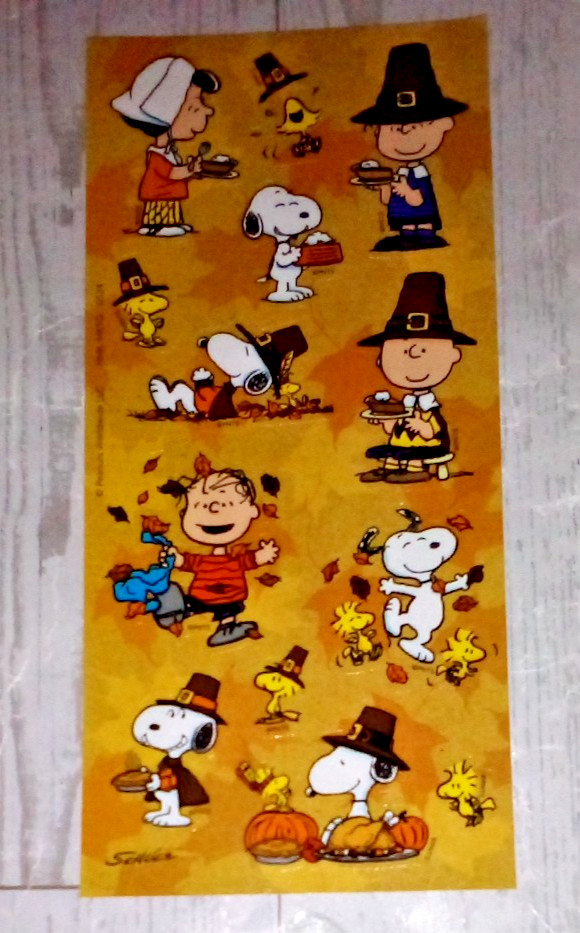 Peanuts Snoopy Sticker Sheet Thanksgiving Scrapbooking
