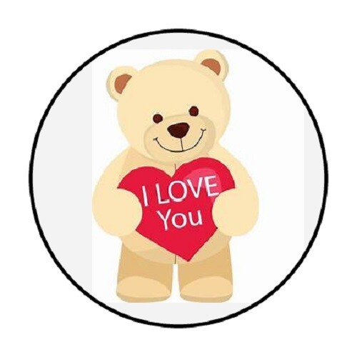 48 I Love You Bear !! ENVELOPE SEALS LABELS STICKERS 1.2″ ROUND