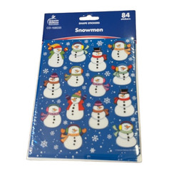 Carson-Dellosa Stickers ~ Snowmen BRAND NEW SEALED PKG ~ 84 shaped stickers