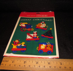 Hallmark «Merry Christmas Santa Presents Train Stickers» 4 Sheets Vintage Sealed