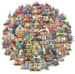 50 PACK Architecture Cottage House Fairy Tale Vinyl PET Stickers Lot 50PCS