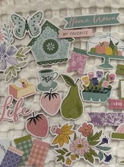 Pinkfresh “happy Blooms” 42 Pcs. Ephemera For Paper Crafting /pastel Colors