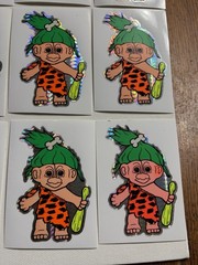 Lot 18 Vintage Stickers Neon Trolls Prism Vending Machine Sticker Caveman