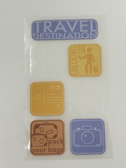 Travel Destination Icon Word Stickers Scrapbooking 6 Pcs Sheet