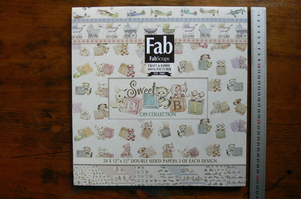 SWEET BABY 12×12 Pk – 24 Papers 3 of each – 8 Dbl Sided designs by Fab Scraps