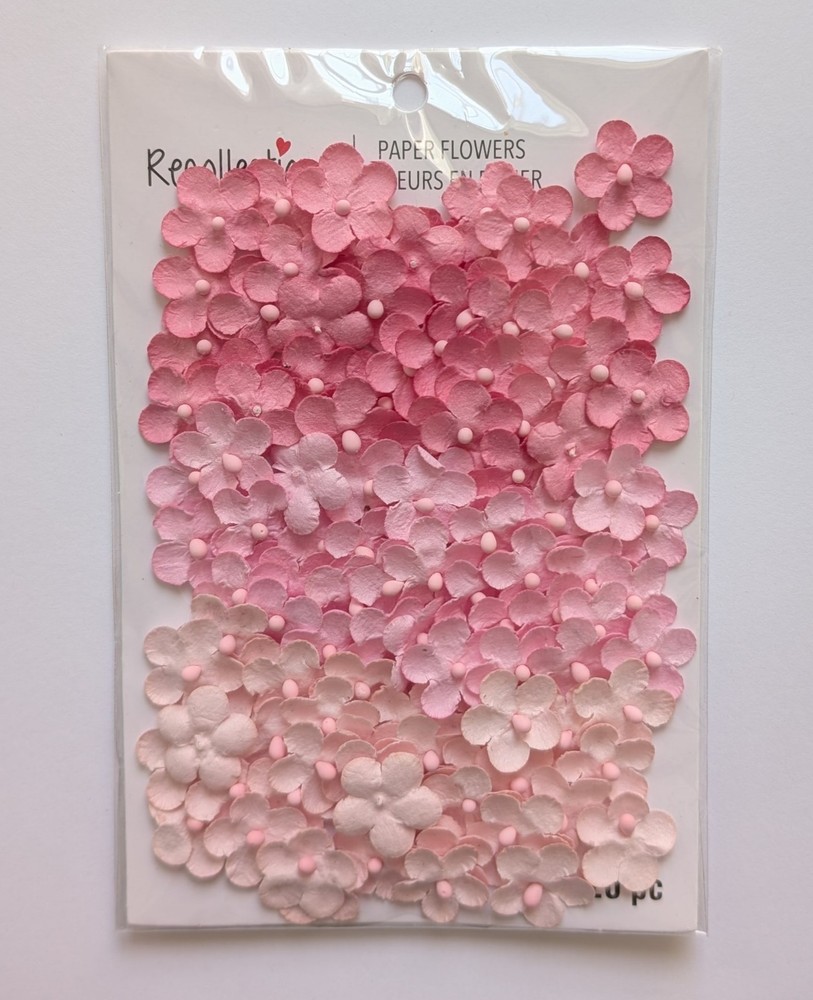 Mini Pink Paper Flowers Scrapbooking Embellishments By Recollections