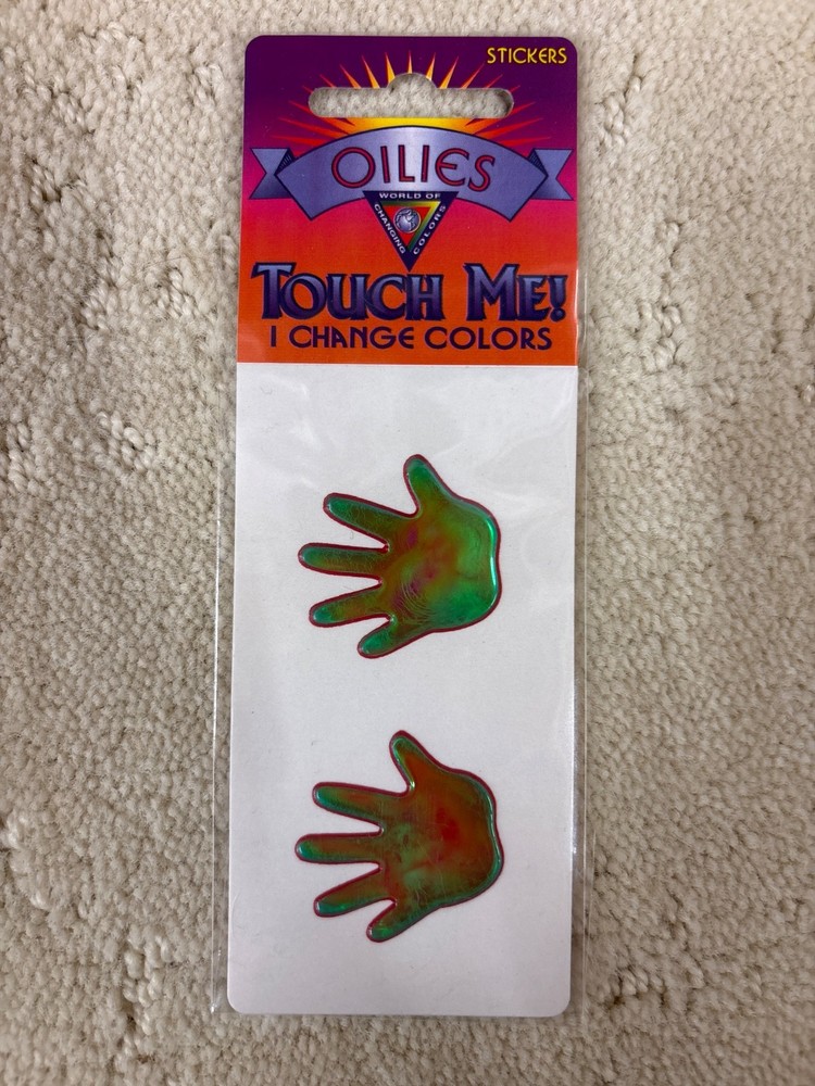 vintage oilies liquid crystal stickers hands