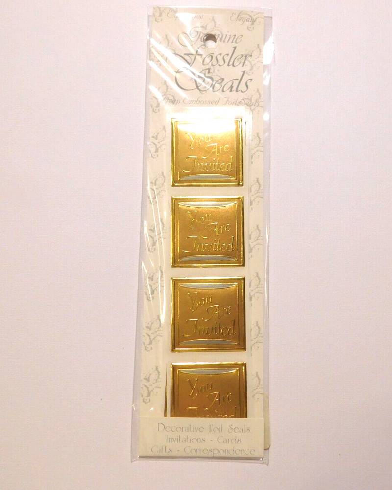 Fossler 24 (6 strips of 4) Vintage Envelope Seals ~You Are Invited~ Stickers NIP