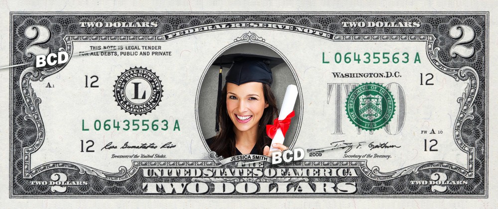 CUSTOMIZED COLOR $2 Dollar Bill with ur NAME & Picture! Made w/ Real Cash Money