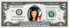 CUSTOMIZED COLOR $2 Dollar Bill with ur NAME & Picture! Made w/ Real Cash Money