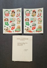 Hallmark 1983 Vintage Stickers Holiday Christmas Puppies Kittens – 2 Full Sheets
