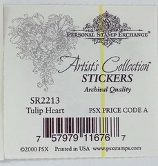 Vintage PSX Designs Stickers (11 – 2″ x 2″ Stickers) Tulip Heart NEW