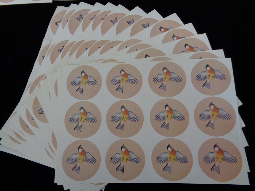 18 Sheets Vintage Hallmark Bird (Meadowlark?) Stickers