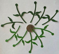 GREEN DARK STEMS MIX 1 Die-cut Embellishment(10pc)Jolee’s •Garden•Christmas•
