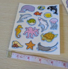 2 Sheets Vintage Carson-Dellosa Realistic Sea Life Stickers, 30 Stickers