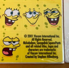 2x NEW SpongeBob SquarePants Sticker Sheets 2001 VTG 248 Total Bob Face Stickers