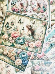 Scrapbooking Junk Journal Fairy Paper Kit 10 Pages for Paper Craft Projects #FD1