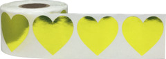 Heart Stickers | 1.5″ Inch Wide – 500 Pack | Pick One Color