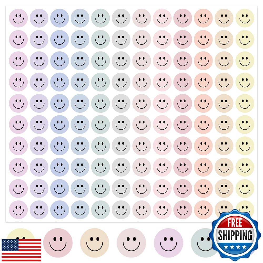 7200Pcs Smiley Face Stickers, Colorful Happy Face Stickers Incentive Sticker