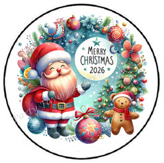 MERRY CHRISTMAS 2025 ENVELOPE SEALS LABELS STICKERS PARTY FAVORS