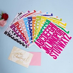 3 inch 12 Sheets Alphabet Stickers, 12 Colors Self 3 Inch, Multicolor B