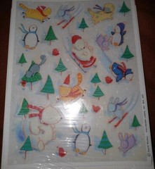 Vintage Hallmark Stickers Christmas David Walker 1 Sheet