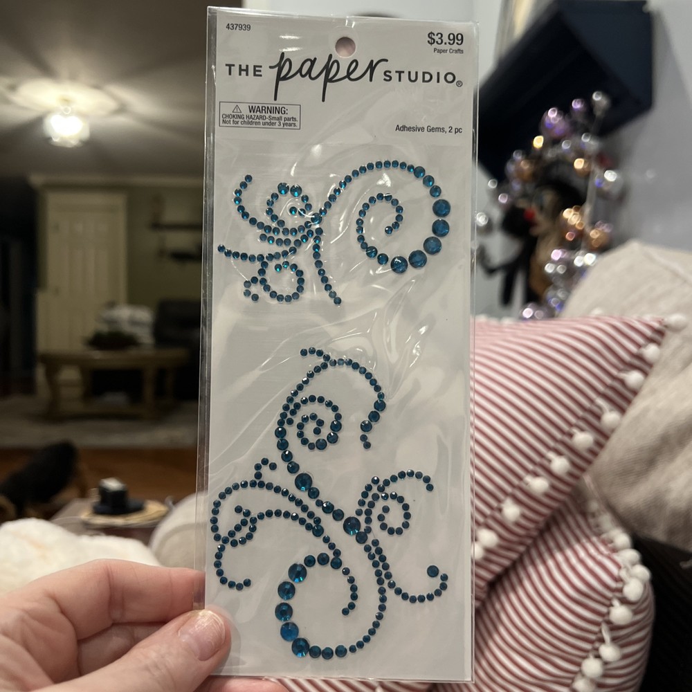 Swirl Swirls Flourish Bling Clear Rhinestones Gems Paper Studio Stickers