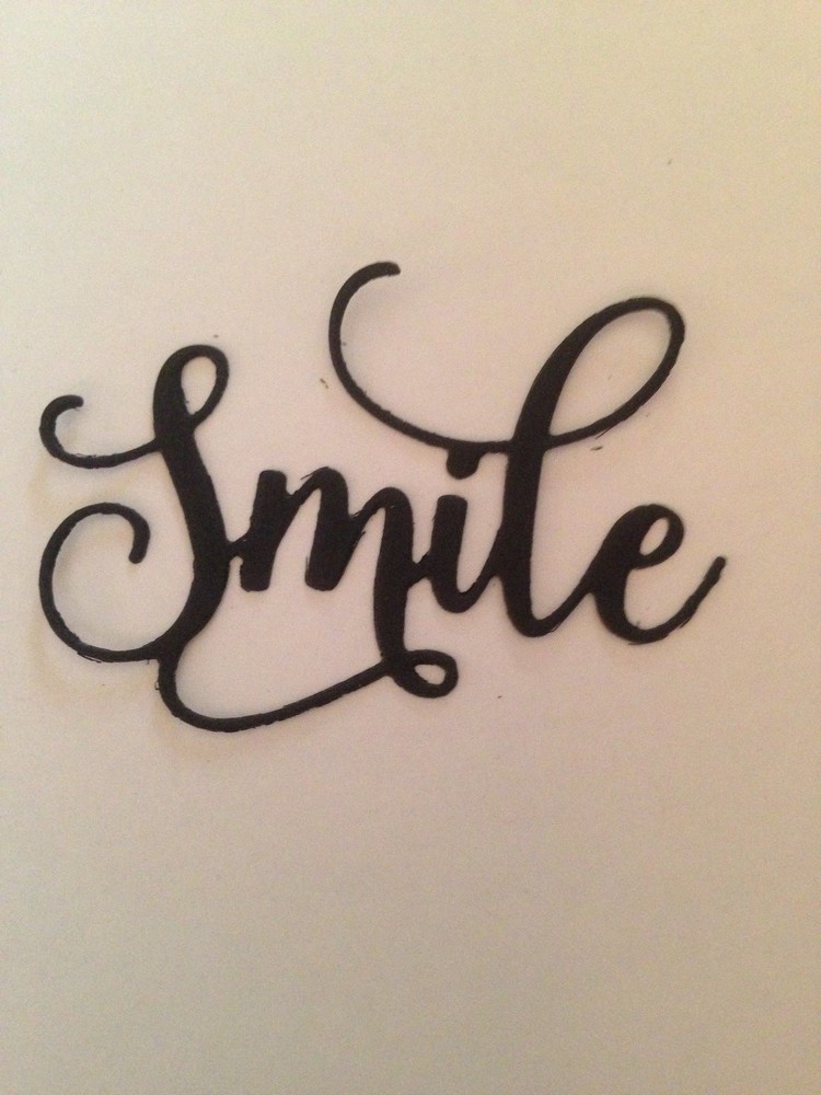 «Smile» word die cut embellishments Choose Color 6 pcs 1-1/2″ x 2-1/4″