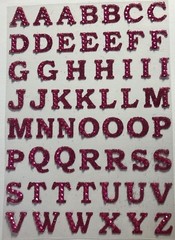 DARK PINK GLITTER ALPHABET Sticker(55pc)Duck Tape•Rhinestones•Holiday•Upper-Case