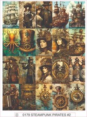 STEAMPUNK PIRATES #2 – COMPLETE SHEET OF 20 STICKERS