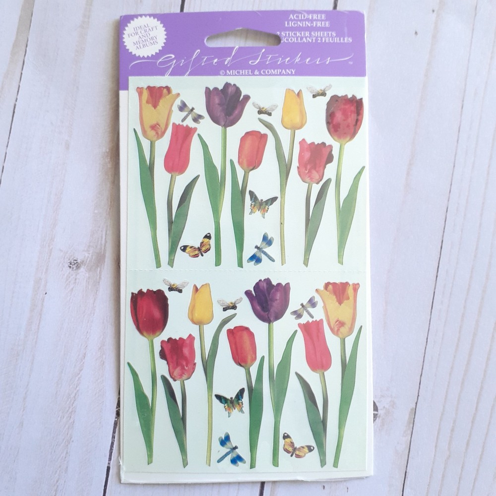 Vintage The Gifted Line John Grossman 1996 Tulip Paradise 2 Sticker Sheets