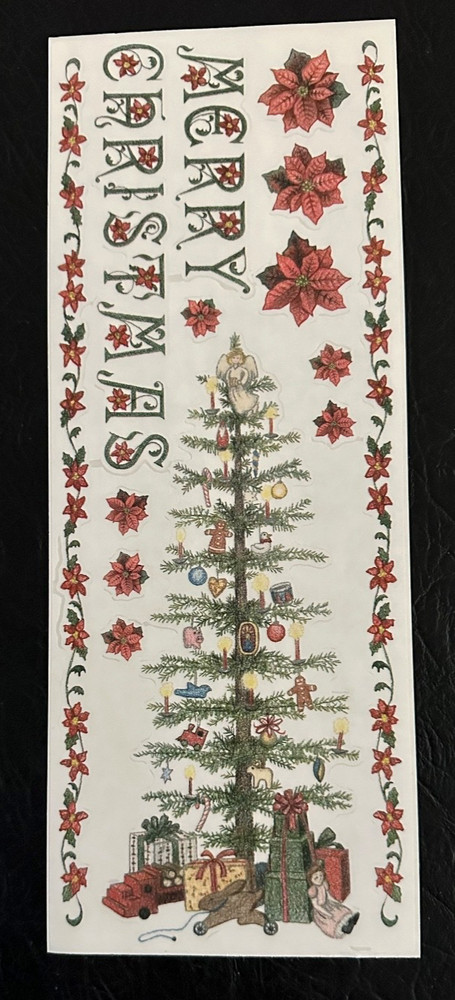 Tumblebeasts MERRY CHRISTMAS TITLE ~Tree ~ BORDERS ~ Poinsettias ~ New