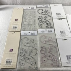 Swirl Swirls Flourish Bling AB Rhinestones Gems Recollections Stickers Lot Of 10