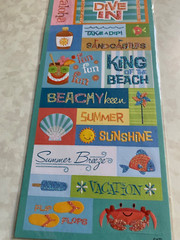 AMERICAN TRADITIONAL DESIGNS STICKERS QUEEN OF THE BEACH EMBOSSED GLITTER 23 PCS