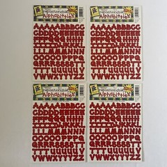 Provo Craft Alphabitties Scrapbook Stickers Fat Dot Red Lot of 4