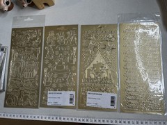 Large Lot of 16 Christmas & Birthday Peel-Off Stickers Gold Silver Red Green