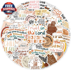 Christian Jesus Stickers 50PCS, Vinyl Waterproof Boho Aesthetic Bible Stickers f