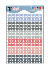 Date Dots Planner Stickers, Laurel Denise Inspired Colors, 6 Sets
